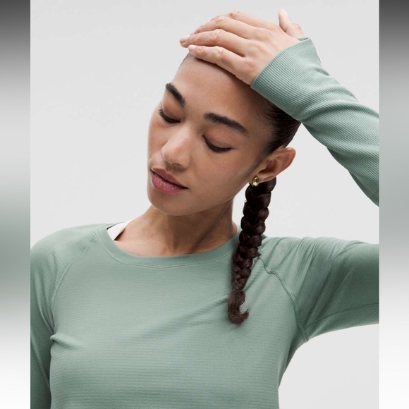 Lululemon Swiftly Tech Long-Sleeve Shirt 2.0 *Waist Length Crater Blue Sz12 NWT - Picture 4 of 7